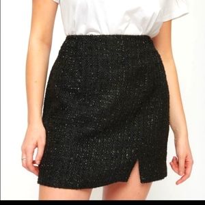 Tweed Dynamite Shiny black skirt XXS